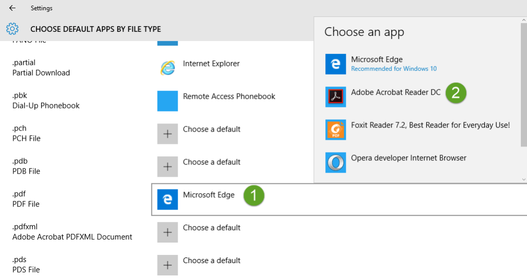change windows 10 default pdf viewer