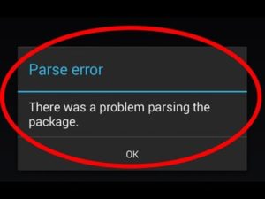 Parse error – There is a Problem Parsing the Package